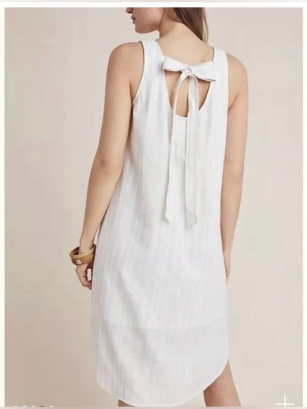 Anthropologie Cloth & Stone Cream Striped Sleeveless Dress